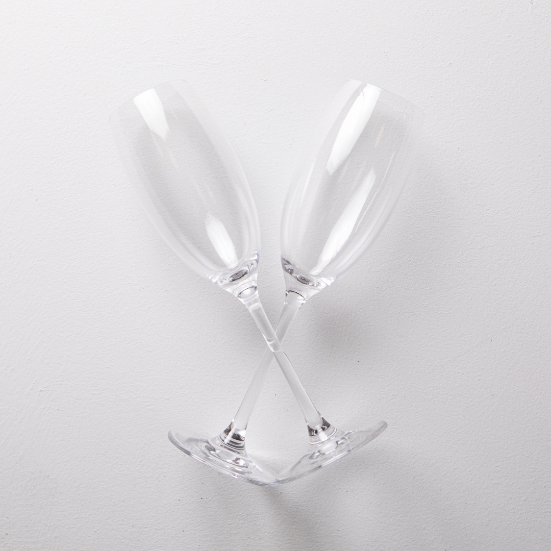 Crystal flute glasses set of 2 by Plumm 